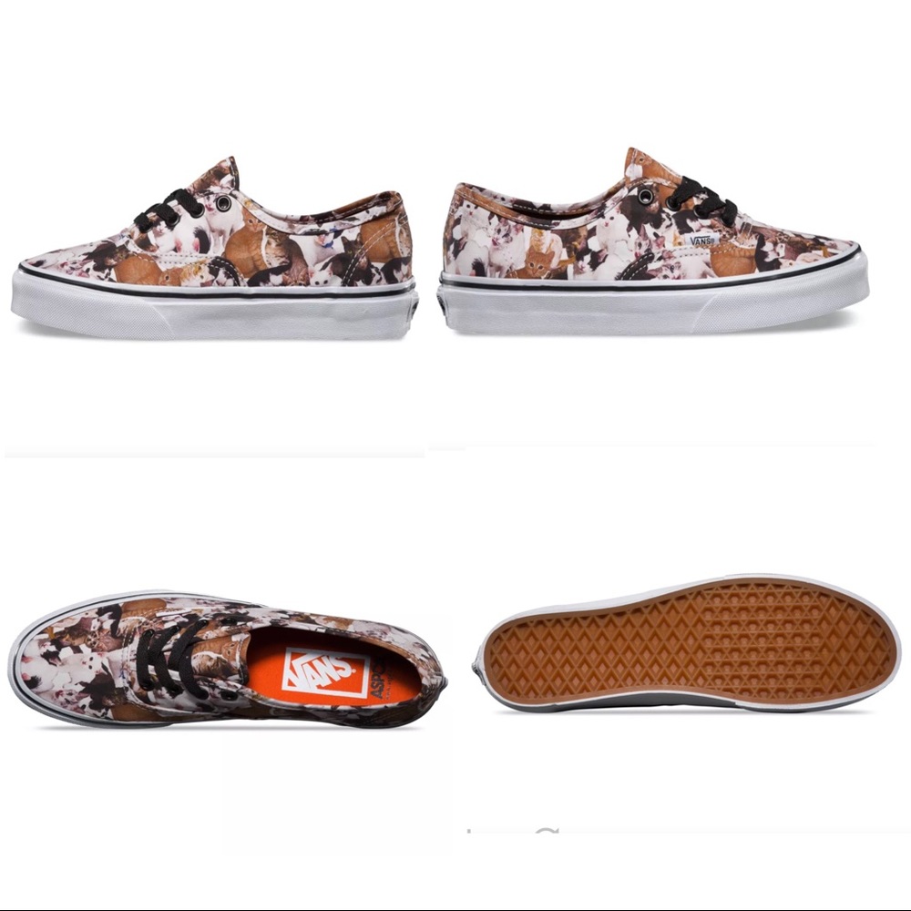 VANS ASPCA MEN’S CAT LOW TOP SNEAKERS.SIZE 10